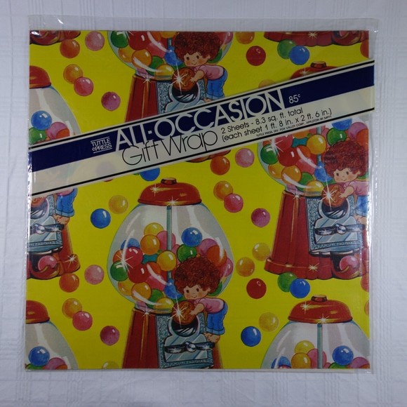 Tuttle Press All Occasion Gift Wrap Lot of 6 packs w/ 2 sheets 20x30 VTG NOS - Picture 3 of 14